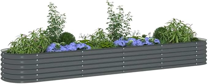 Garden Raised Planter Box Metal Galvanized Steel Large Outdoor Vegetable Flower Sturdy Plant Herb Boxes
