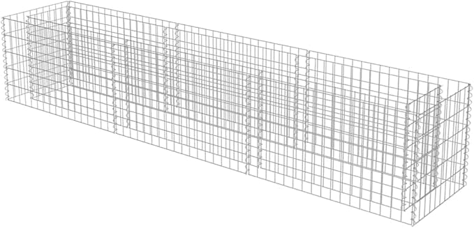 Galvanized Steel Gabion Raised Bed 106 Large Planter Box for Outdoor Garden Rustproof Silver Planter with 369-Gallon Capacity for Plants Stones &amp Landscaping