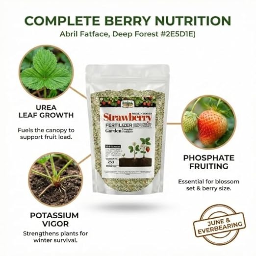 Old Cobblers Farm™ Wicked Growth Strawberry Fertilizer – Boosts Soil Quality Higher Berry Yields &amp Robust Growth – Long-Lasting Nutrients for Home Gardens &amp Larger Plantings (5/10/15/20lbs) (