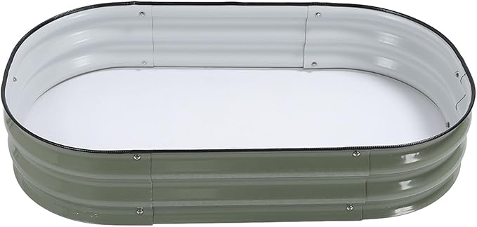 Zerodis Raised Garden Bed Kit for Vegetables Flower Raised Planter Bed 304 Stainless Steel Stable Open Base Wide Application (Light Green)