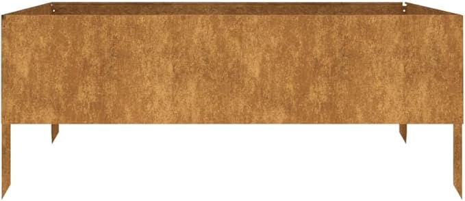 YAFF Garden Raised Bed Rusty Corten Steel Large Durable Weather-Resistant Planter 39.4 x 39.4 x 16.1 in Outdoor Vegetable Herb Flower Planter