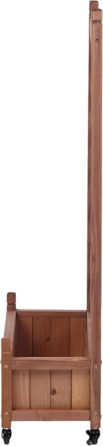 Outdoor Planter Box with Trellis 2 Pack Tall Privacy Planters for Patio Rolling Planter Boxes with Trellis Privacy Screen Wooden Flower Boxes with Trellis for Patio Deck Balcony