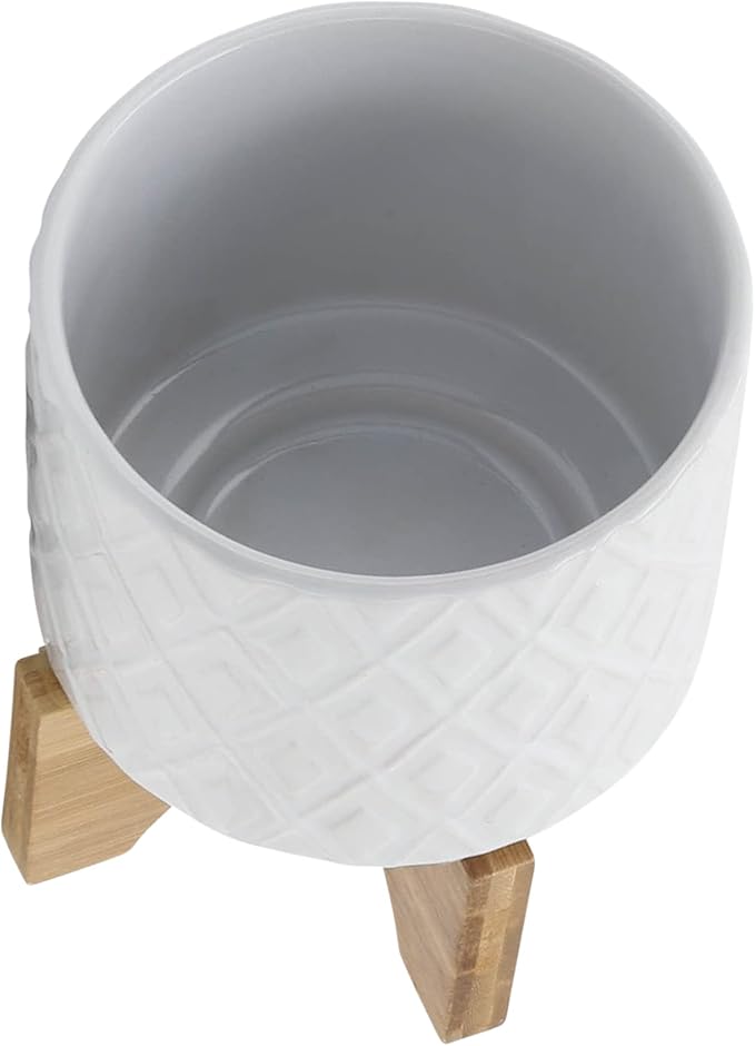 Generic 5 Diamond Planter W Stand White
