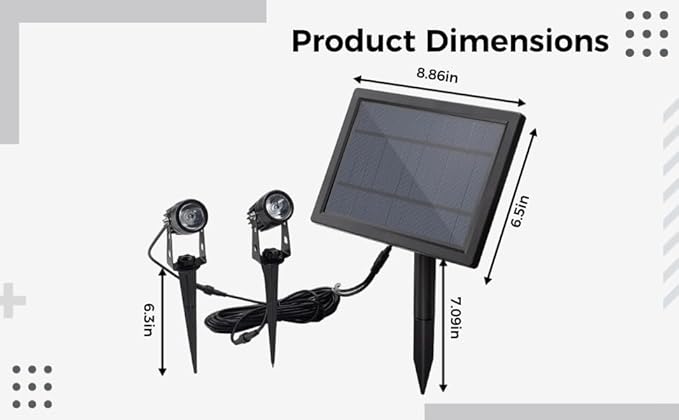 1-To-2 Led Solar Powered Spotlight Outdoor Lawn Garden Light Warm Yellow Waterproof Landscape Decorative Spotlight Auto On/Off For Patio Yard Pathway