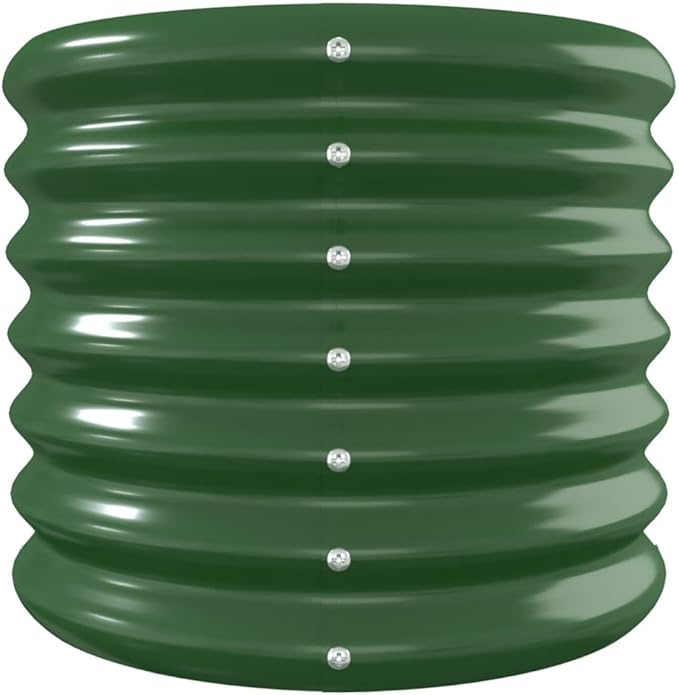 Powder-Coated Steel Garden Raised Bed Outdoor Metal Planter Box for Vegetables Flowers Herb 130.7x15.7x14.2 Green-730