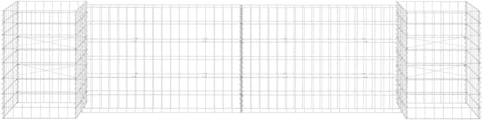 Gabion Planter Raised Bed Wire Fencing Steel H-Shaped Patio Flower Plant Basket Rock Stone Fill Mesh Fence for Garden Backyard Outdoor Landscape 102.4x15.7x23.6