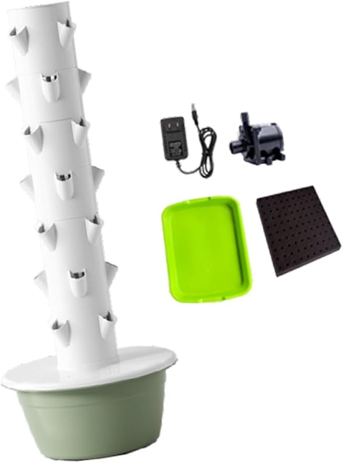 Hydroponics Growing System Kit Hydroponic Tower Germinating Container Vertical Planter Plant Germination Kit for Peppers Green M