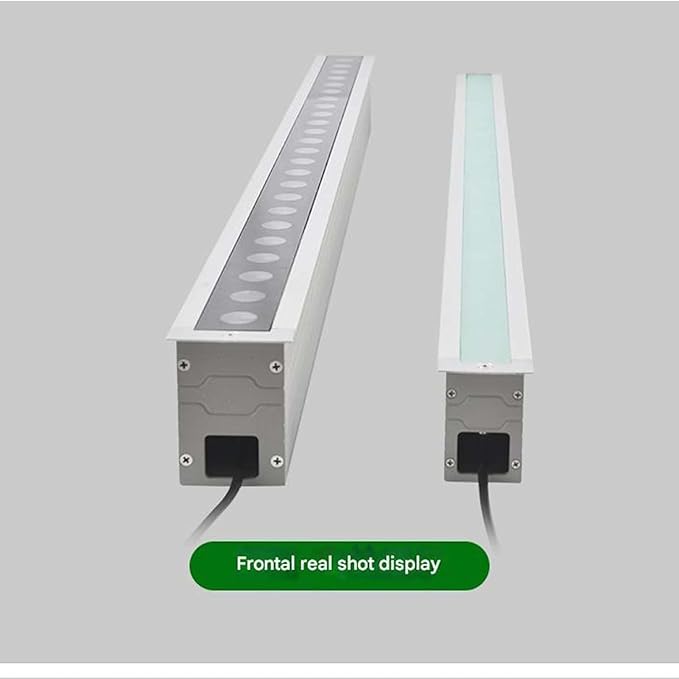Buried Yard Underground Lamp IP65 Waterproof Rectangular Linear Recessed LED Spotlight Corridor Aisle Stair Step Lighting(Red24W(100-240V))