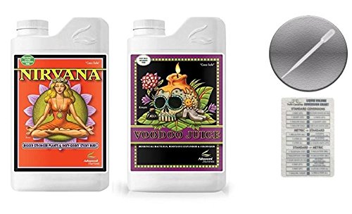 Advanced Nutrients Voodoo Juice and Nirvana 4 Liter Bundle with Conversion Chart and 3ml Pipette