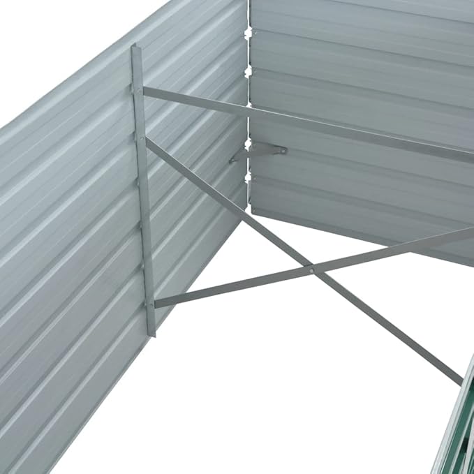 Garden Raised Bed Galvanized Steel 94.5x31.5x31.3 Green
