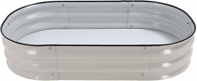 Zerodis Raised Garden Bed Kit for Vegetables Flower Raised Planter Bed 304 Stainless Steel Stable Open Base Wide Application (Ivory White)
