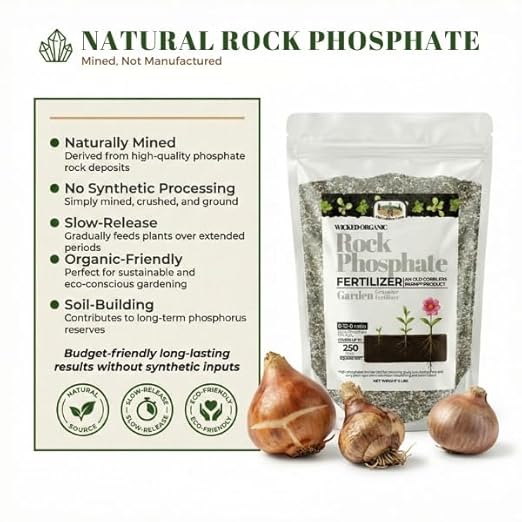 Old Cobblers Farm™ Wicked Organics 0-12-0 Fertilizer - Rock Phosphate - Boosts Roots Flowering Fruiting &amp Soil Health for Gardens (5 lbs | 10 lbs | 15 lbs | 20 lbs) (20 lbs)