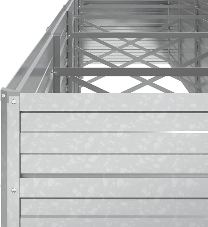 Galvanized Steel Raised Garden Bed Extra Long 189 Planter for Outdoor Plants Silver Metal Garden Bed for Vegetables Herbs Flowers Durable Rectangular Raised Beds for Gardening