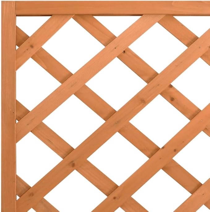 Rustic Fir Wood Raised Planter Box with Trellis 35.4 in Outdoor Indoor Garden Bed for Climbing Plants Tomato Herb Patio Balcony