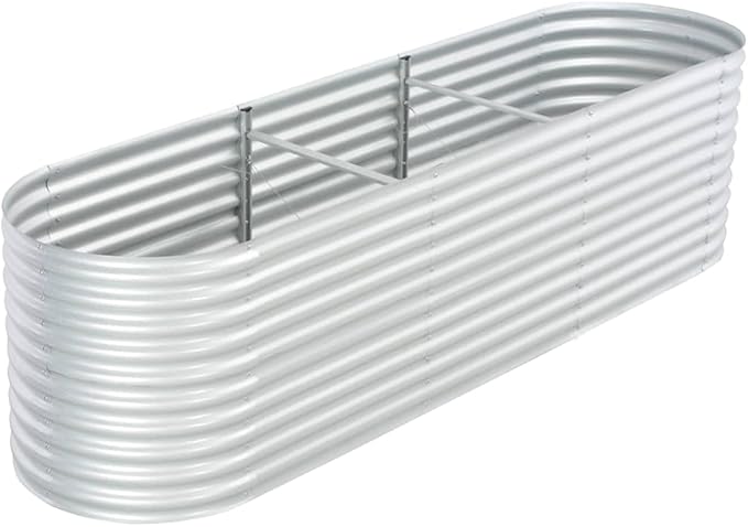 Garden Raised Bed 125.9x31.4x31.8 Galvanized Steel Silver