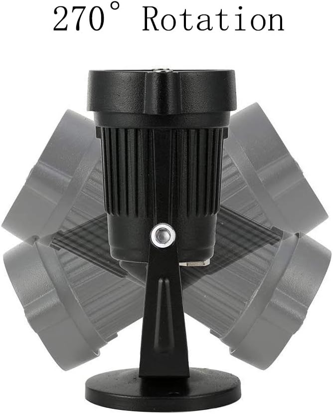 Bright Outdoor Wall Mount Spotlight 5W COB Garden Yard Path Landscape Lighting Decorative Walls Trees Flags Lamp with Round Base and Power Plug Pack of 2 (Warm White)