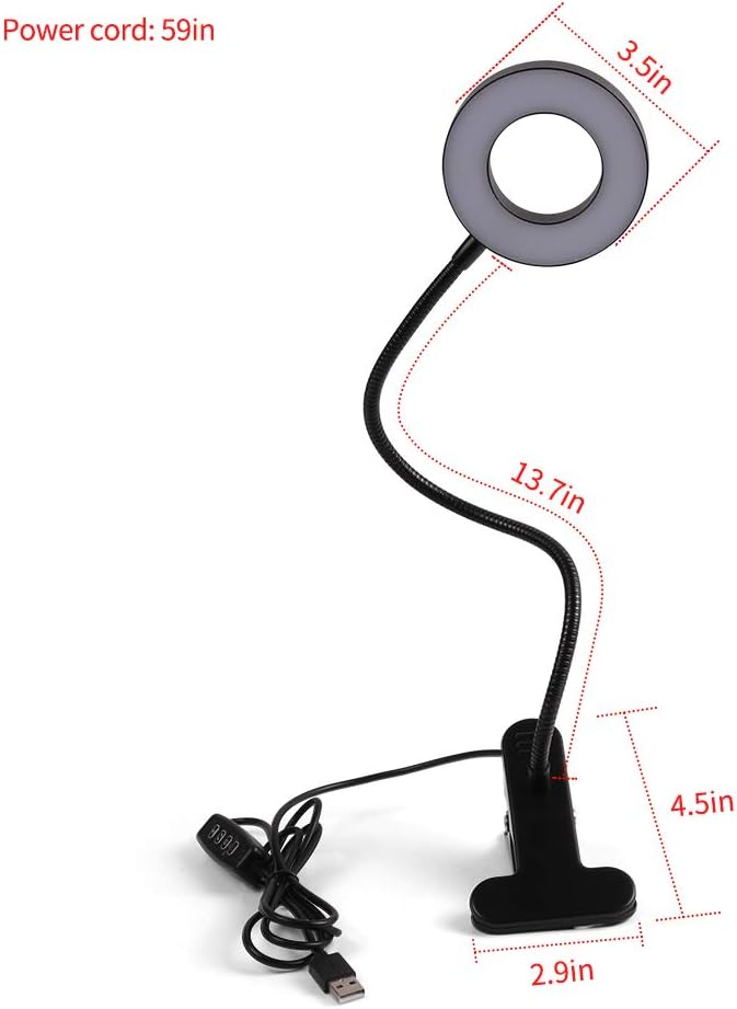 LED Grow Light for Indoor Plants Red Blue 3 Color Modes Adjustable Gooseneck &amp Timer Setting 3H/9H/12H Ideal for Greenhouse Plants Flowers Veg Succulents Potted Growth