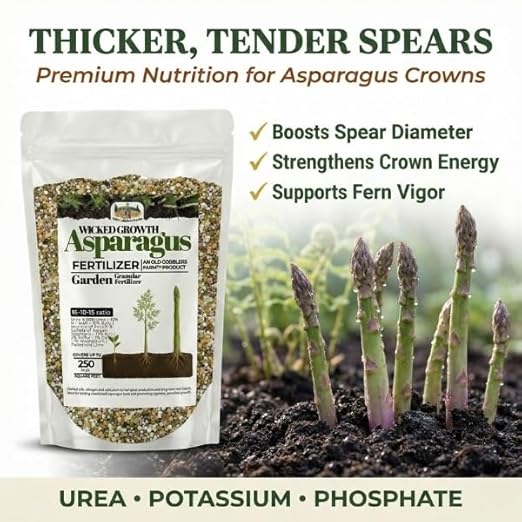 Asparagus Fertilizer - 100% Nourishes Root Growth Enhances Flavor Boosts Plant Health Slow-Release Nutrients for Optimal Garden Performance - 15 lb Bag by Old Cobblers Farm