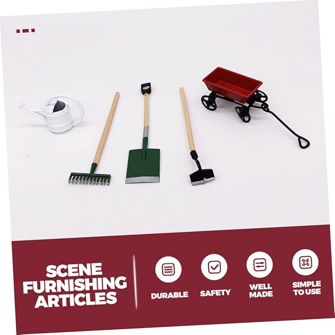 3 Sets Mini Gardening Tool Model Mini Accessory for Creative Decoration and Micro Garden Scenes
