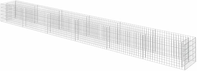 vidaXL Gabion Raised Bed - Galvanized Steel Planter with High Load Capacity Rustproof and Weather-Resistant Large Sized Durable and Stable Mesh Structure Ideal for Garden and Patio