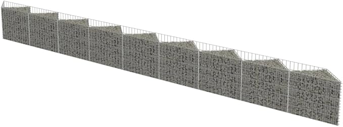 Outdoor Garden Patio Gabion Wall Gabion Stone Basket Planter Raised Vegetable BedSteel Garden Decoration Galvanized Steel for Garden Outdoor Landscape 248x11.8x19.7