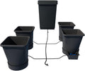 AutoPot 4 Pot XL System with 6.6 Gallon Pots and12.4 Gallon Tank - Self-Watering Gravity-Fed Hydroponic Indoor System Black