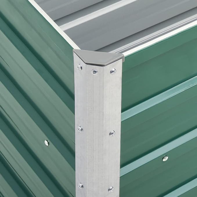 SKM Garden Raised Bed Garden Raised Bed Galvanized Steel 94.5x15.7x30.3 Green