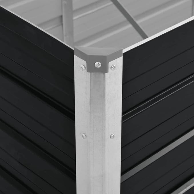 Garden Raised Bed Anthracite 126x31.5x17.7 Galvanized Steel