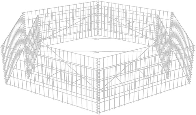 Hexagonal Gabion Raised Bed Outdoor Metal Raised Garden Bed Galvanised Steel Gabion Planter 78.7x68.1x15.7-951