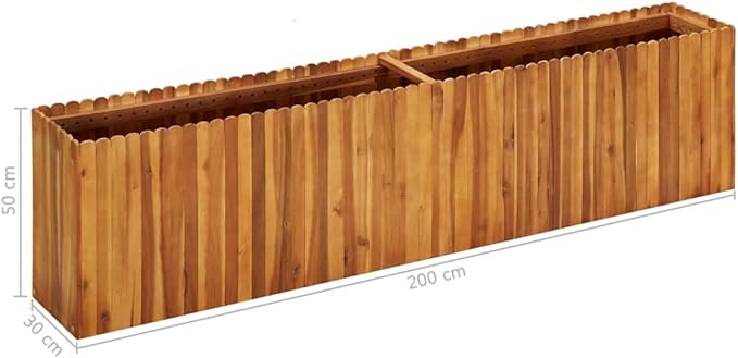 Garden Raised Bed 78.7x11.8x19.6 Solid Acacia Wood