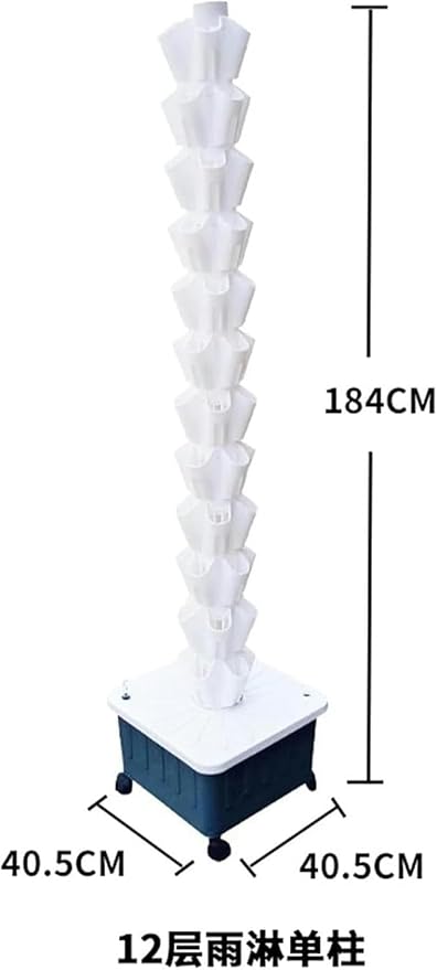 Hydroponics Growing System 8 Layer Garden Hydroponic Growing System Vertical Tower Vertical Planting Tower for Hydroponics in Rain for Fruits Vegetables White Indoor Garden