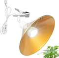 Clip Mount 5.9Ft Plug in Timing Cord Plant Light Full Spectrum White Light White Base Gold Metal Shade Adjusted Angle Modern Clamp Light for Indoor Plants