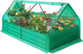 High Strength Planter Box with a Cover Galvanized Raised Planter Bed with a Size of 73’’* 37’’* 36 3 in 1 Garden Box Outdoor Container for Balcony Patio Green