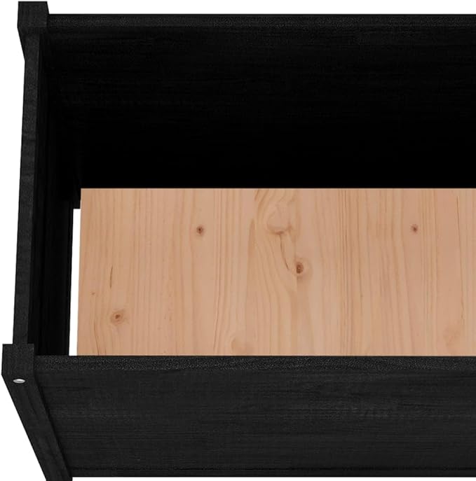 Raised Garden Bed Garden Planter Box Planter Raised Bed Wood Planter Box Grow Vegetable Flower Herb Gardening Black 39.4x19.7x27.6 Solid Wood Pine
