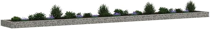 Gabion Raised Bed Galvanized Steel Garden Planter Box 800x100x20cm Landscape Border for Outdoor Plants Flowers Patio