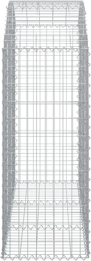 Gabion Basket Silver Galvanized Iron 59.1 x 19.7 x 55.1 in Durable Outdoor Retaining Wall Noise Reducing Garden Barrier