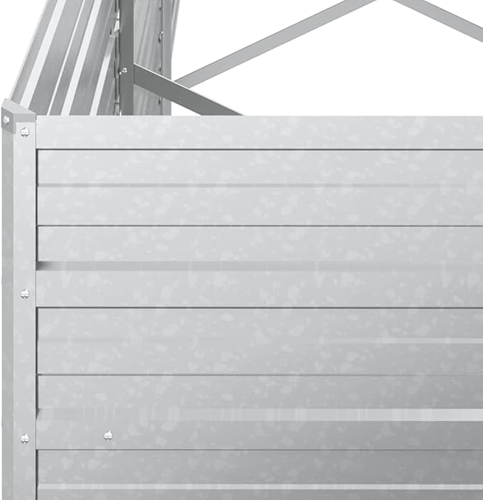 Silver Galvanized Steel Raised Garden Bed 157.5 x 31.5 x 17.7 Inch Outdoor Planter Durable Metal Garden Beds for Vegetables Flowers Herbs