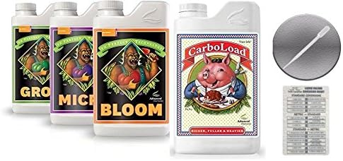 Advanced Nutrients Bloom Grow Micro 4L &amp Carboload 1L w/Conversion Card &amp Pipette