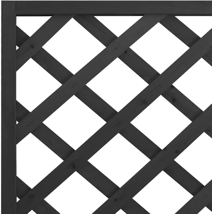 35.4x13.8x70.9 in Large Black Raised Planter Box with Trellis for Climbing Plants Solid Fir Wood Elevated Garden Bed Flower Vegetable Patio Outdoor Use