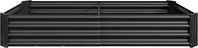 Raised Garden Bed Outdoor 6×3×1ft Metal Raised Rectangle Planter Beds for Plants Vegetables and Flowers - Black