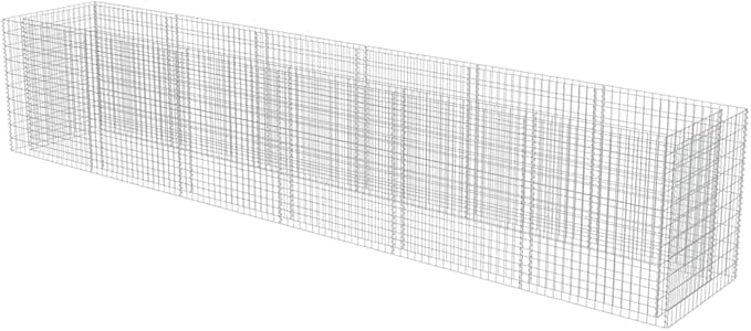 Gabion Raised Bed Silver Galvanized Steel Planter for Outdoor Plants 21.3x35.4x39.4 in Heavy Load Capacity Rectangular Garden Bed