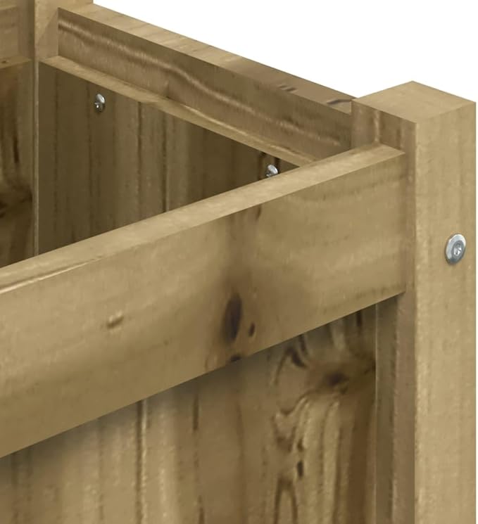 Rustic Pine Wood Garden Planter Treated Outdoor Raised Garden Bed 59.1 in Wide Rectangular Planter Box for Patio Balcony Herbs Flowers