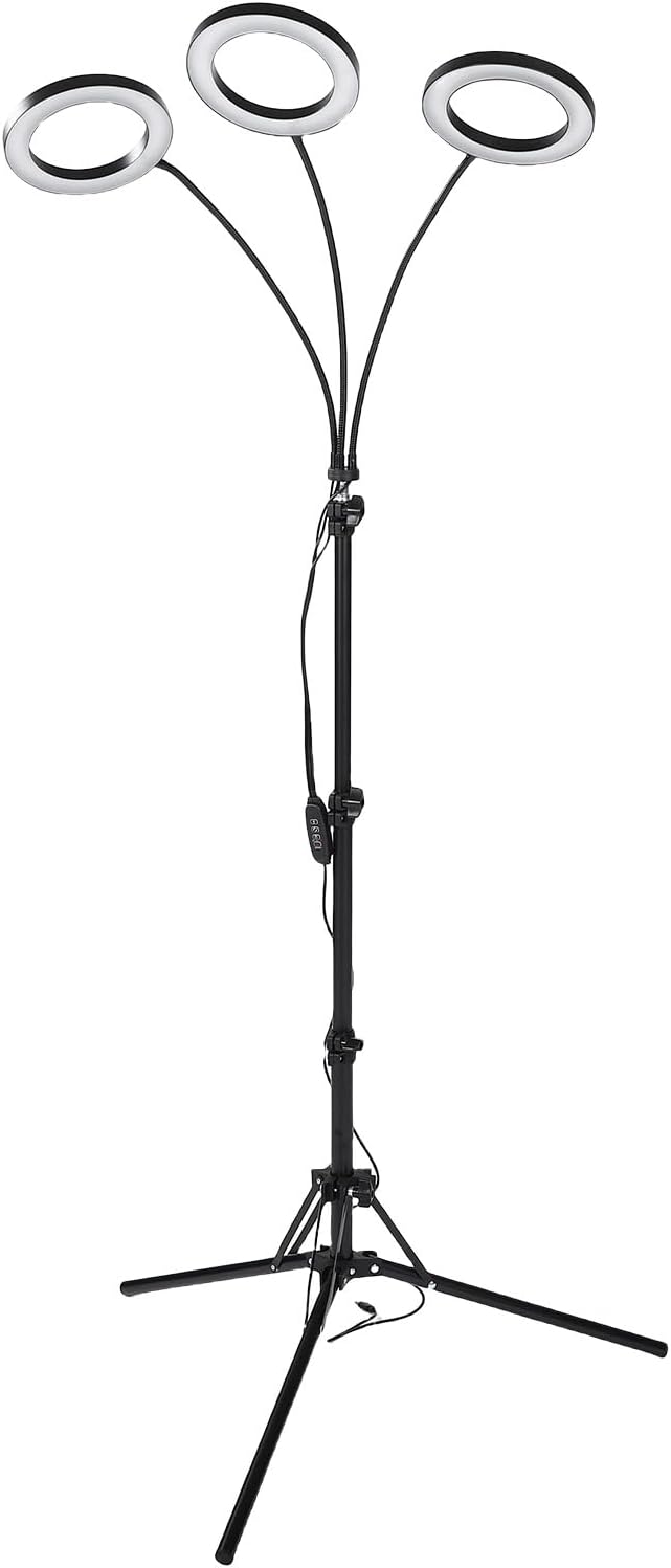 Grow Lights for Indoor Plants 108 LEDs Full Spectrum Plant Light with 3 9 12H Timer 6 Brightness Levels Height Adjustable Tripod Stand for Flowers Vegetables (US Plug 3 Heads 28W Use 3A