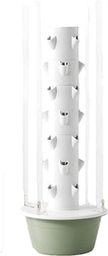 Indoor Hydroponic Garden TowerTower Indoor/Outdoor Smart Hydroponicwith 36 Plant HolesSpace-Savingwith Smart Timerfor BalconiesCourtyardsRoofs 5/7/9 Layers. Green-5layers+LEDlights
