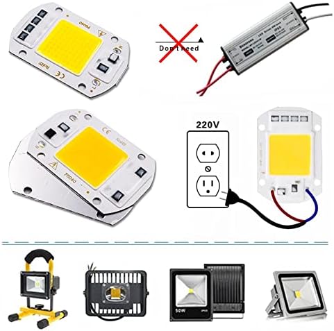 Landscape Lights 10pcs/lot LED COB Lamp Chip 10W 20W 30W 50W AC 220V Smart IC LED Beads DIY for LED Floodlight Spotlight Cold White Warm White LED Street Lamp