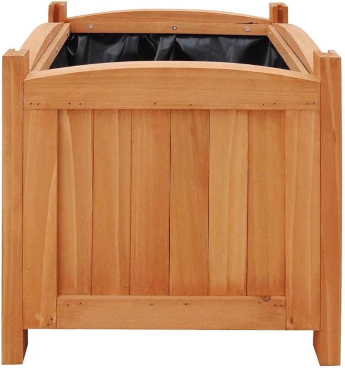 Raised Garden Bed Planters 4-Pack Square Solid Pine Wood 12x12x12 Inch Varnished Finish Outdoor Use for Patio Balcony Herbs Flowers