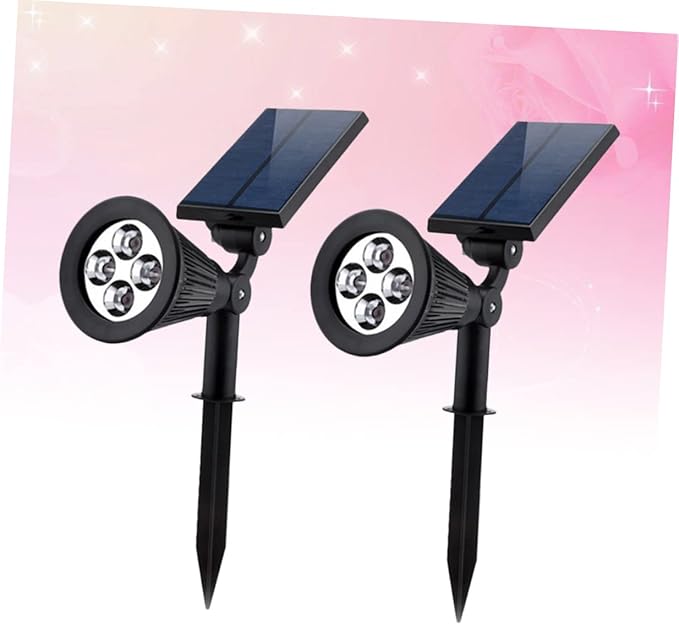 ARTIBETTER 2pcs Solar-Powered Lawn Lights Ground Plug Landscape Lights for Garden Driveway Patio