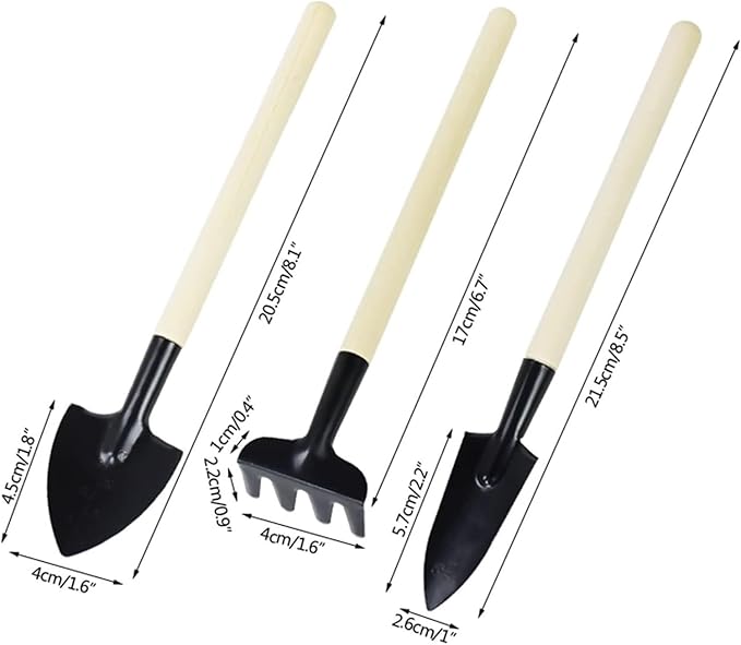 Mini Garden Tool Set 6pcs Mini Cultivating Transplng Kit Portable Plants Seedling Shovel Rake Spade Drilling Garden Planters Fertilize Tool