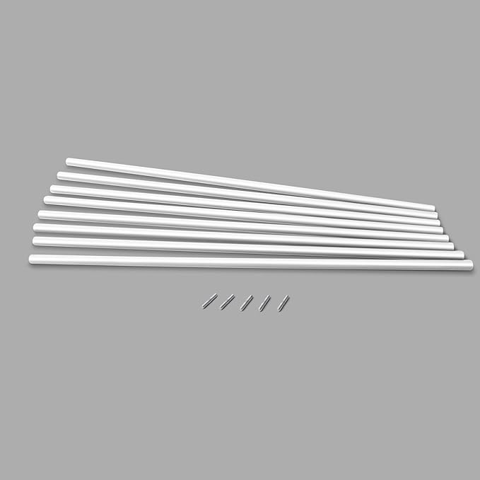 ANLEOLIFE 8-Pack 18 Inch Raised Garden Bed Support Rods Heavy-Duty Stabilizer Bracing Kit with Connector Studs &amp Screws for Metal Garden Bed Reinforcement Antique White