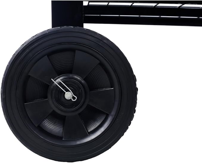 Elevated Mobile Raised Ergonomic Metal Planter Garden Bed for Backyard Patio w/Wheels Lower Shelf Black